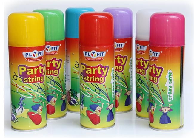 High Glossy Birthday Spray String ,silly string Anti - Flammable Party Streamer Spray