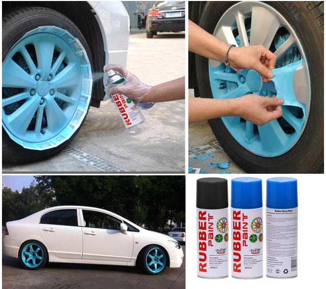 Cool ,Colorful 400ml Aerosol Rubber Car Wheel Hub Paint Personality Of Car