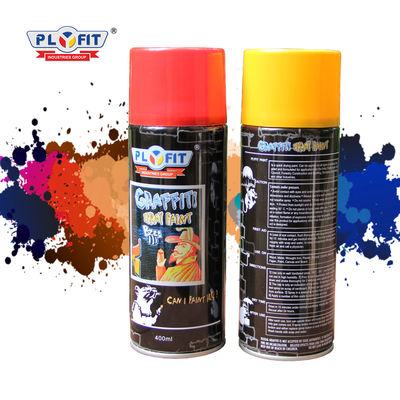 400ml Aerosol Graffiti Spray Paint Red Yellow Color Liquid Coating Hard Film
